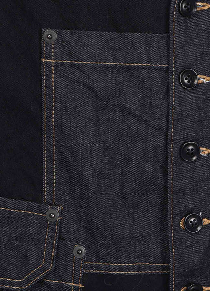 7OZ DENIM CRAZY PATCHWORK VEST