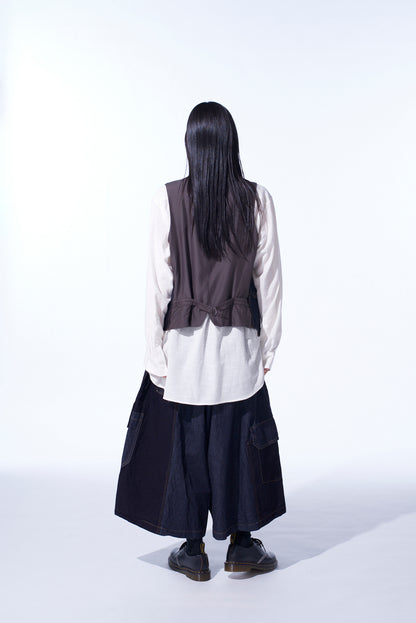 7OZ DENIM CRAZY PATCHWORK VEST