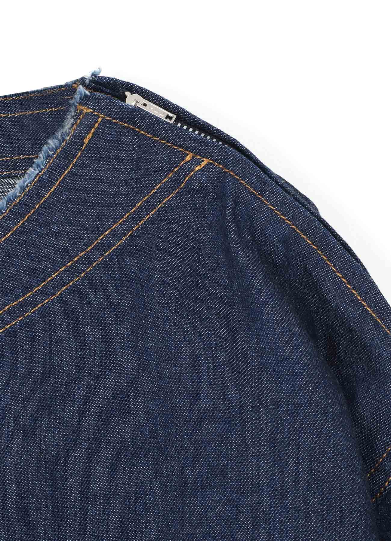 8OZ DENIM OPEN-SHOULDER SHIRT