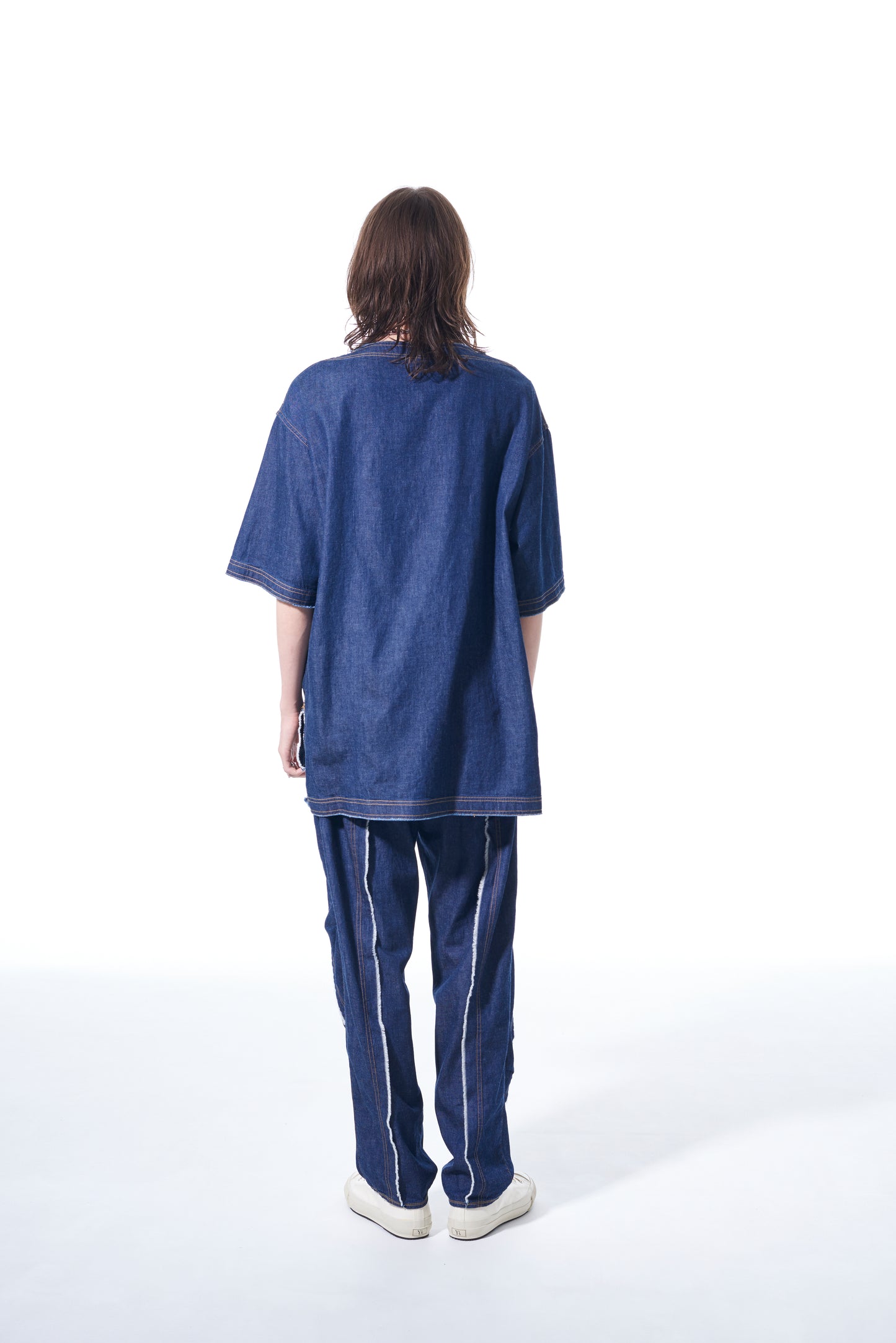 8OZ DENIM OPEN-SHOULDER SHIRT