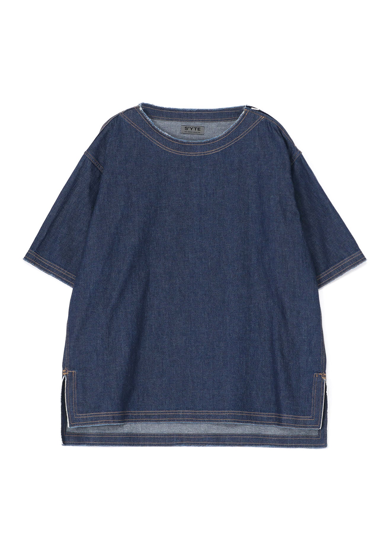 8OZ DENIM OPEN-SHOULDER SHIRT