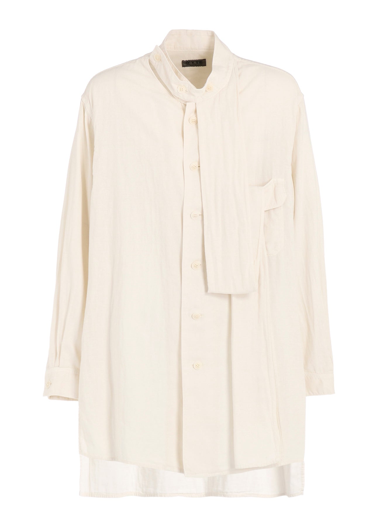 Double Gauze Band Collar Stole Shirt