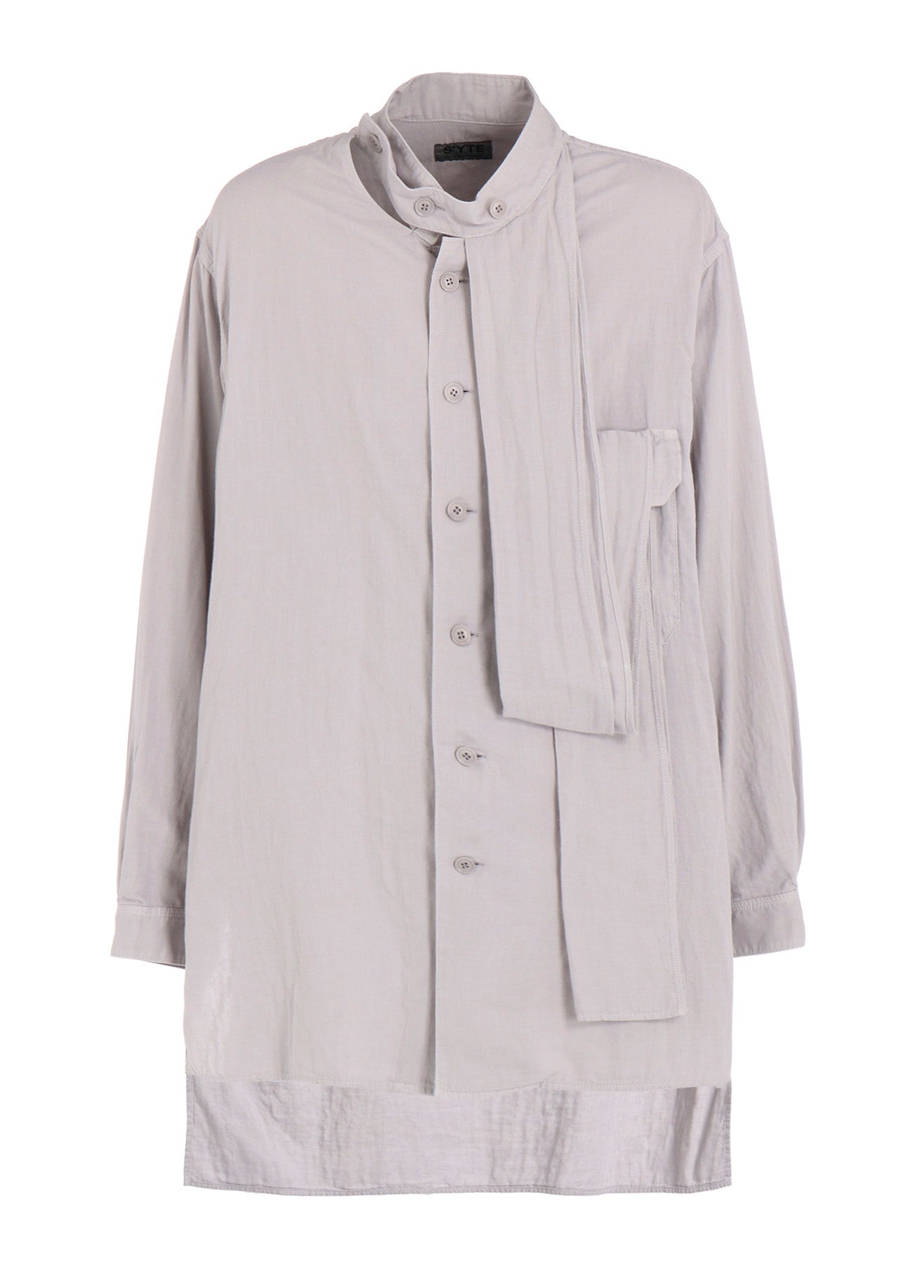 Double Gauze Band Collar Stole Shirt