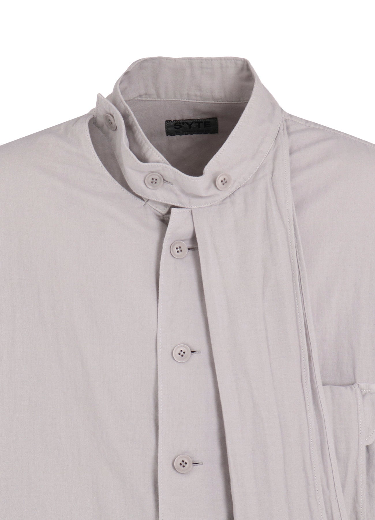Double Gauze Band Collar Stole Shirt