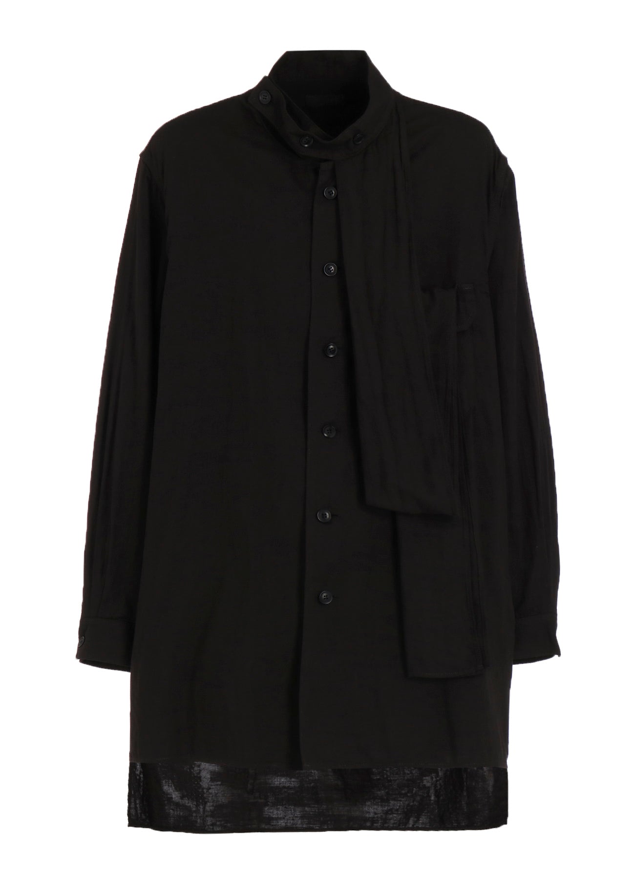 Double Gauze Band Collar Stole Shirt