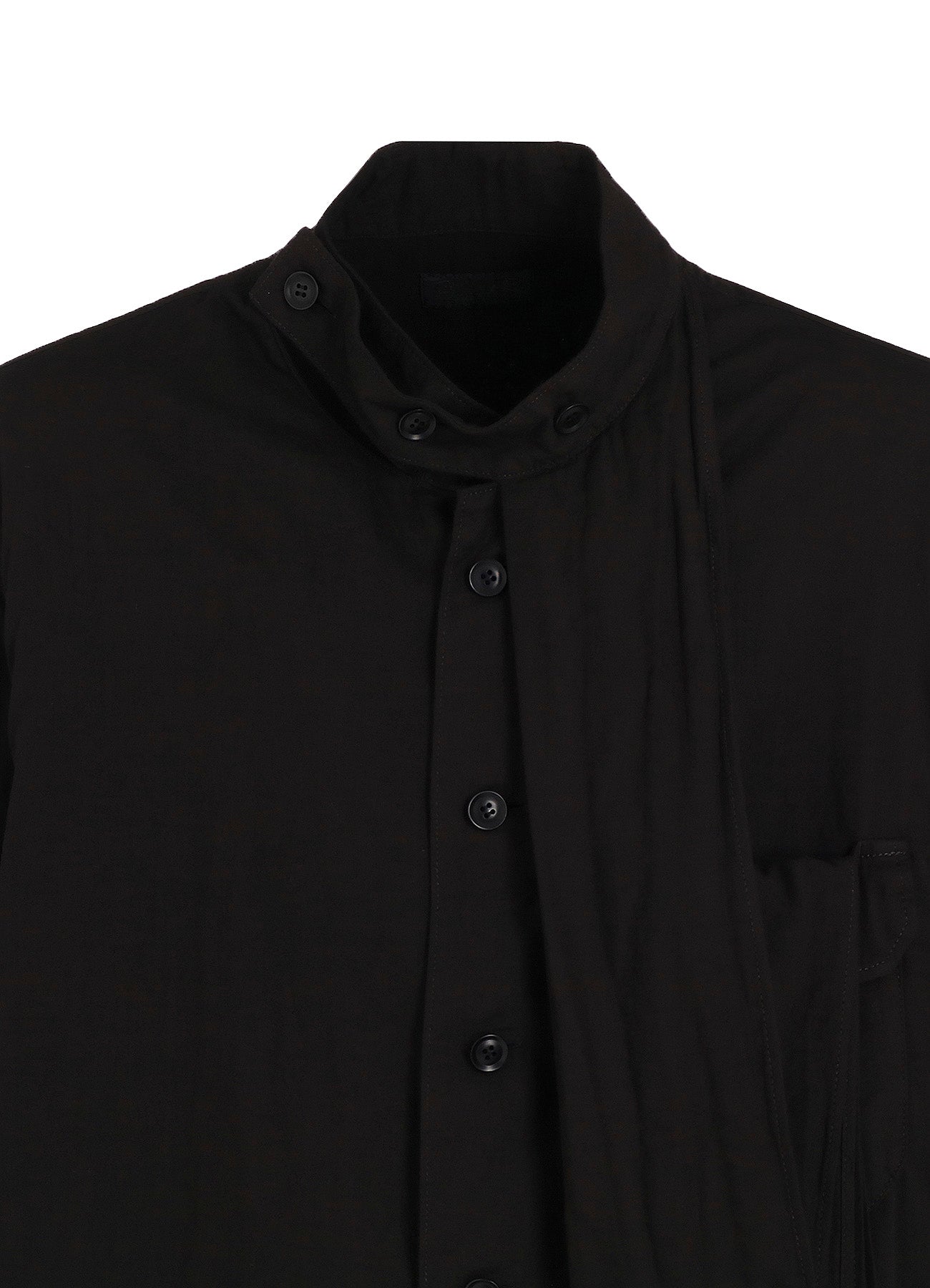 Double Gauze Band Collar Stole Shirt