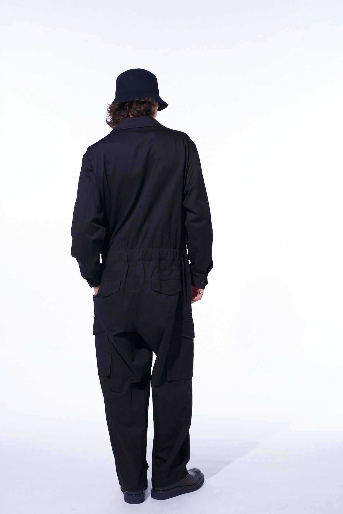 COTTON TWILL 6-POCKET ZIP-UP JUMPSUIT