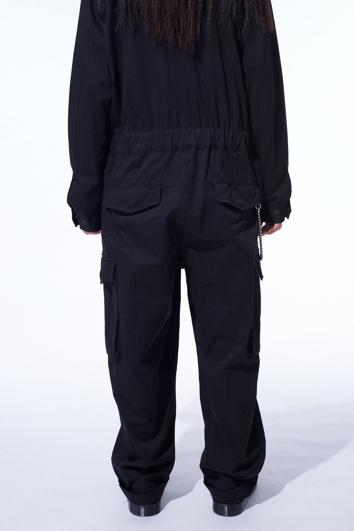 COTTON TWILL 6-POCKET ZIP-UP JUMPSUIT