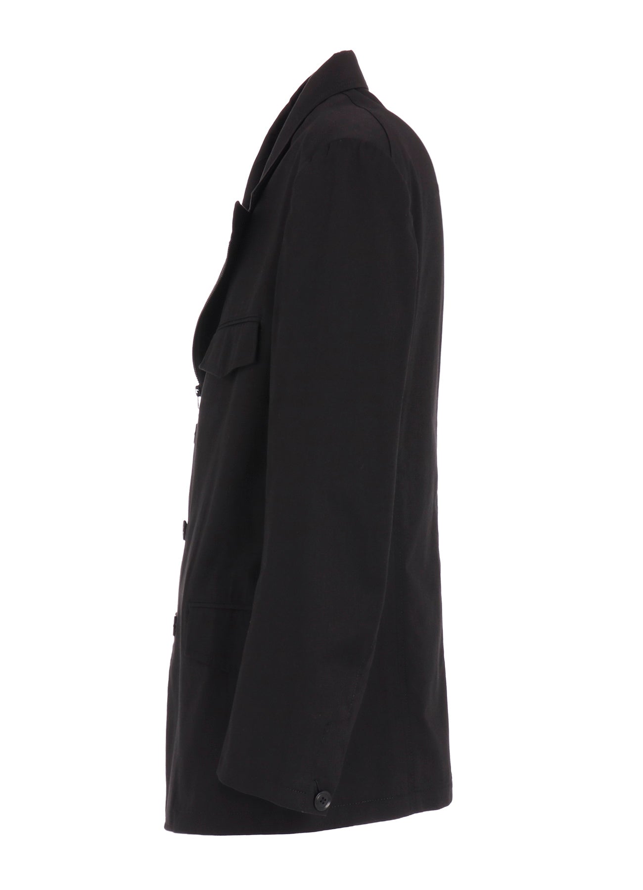 COTTON TWILL PEAKED LAPEL TAILORED JACKET