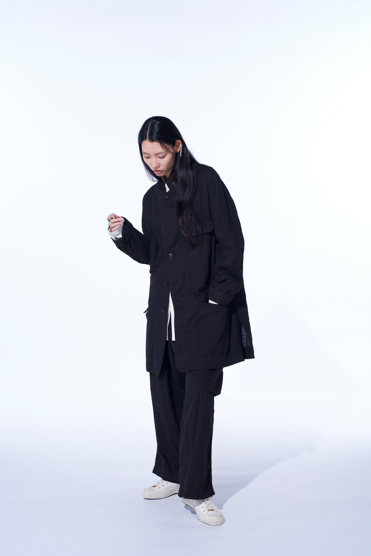 Double Gauze Long Work Jacket
