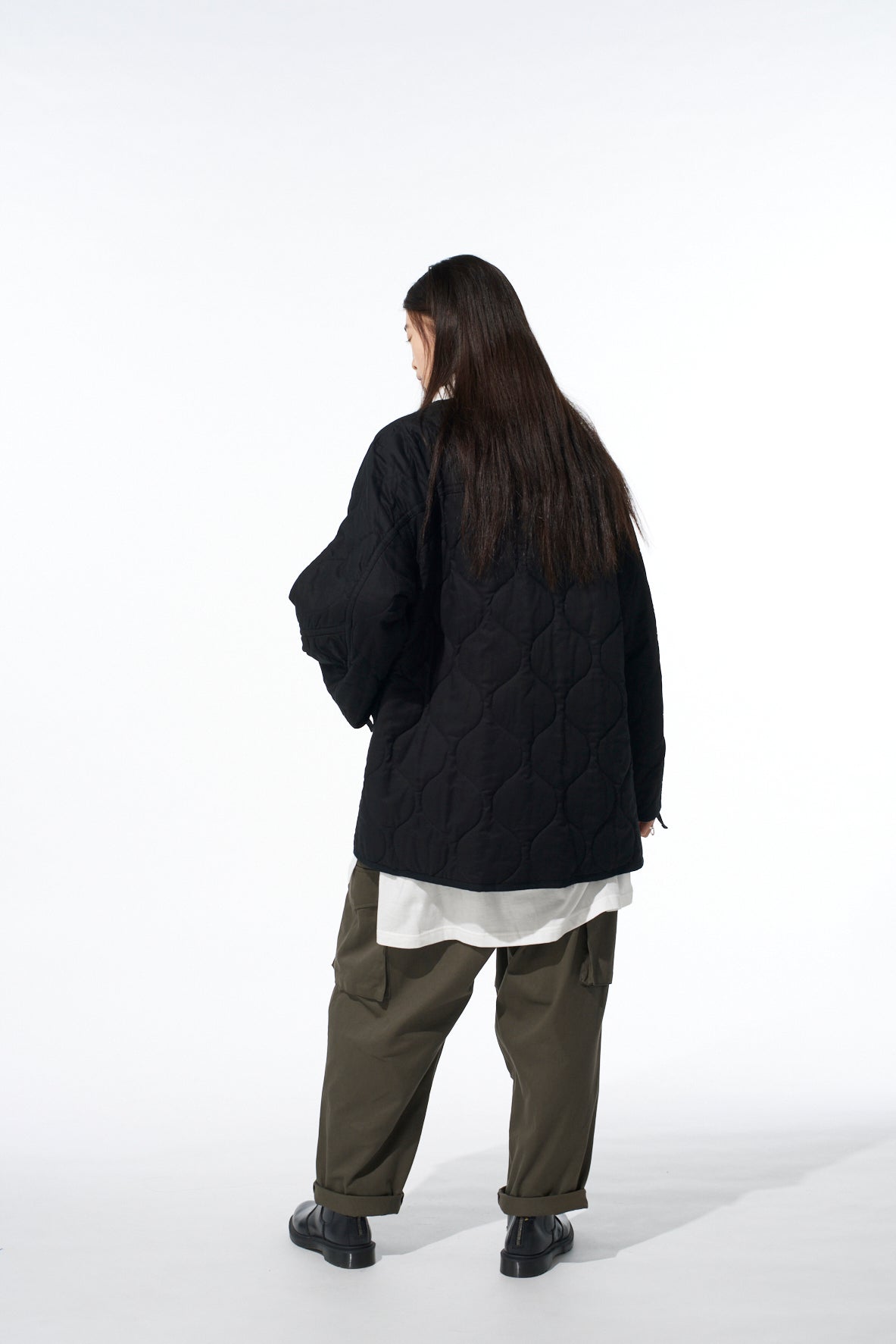 COTTON TWILL KNEE TUCK CARGO PANTS