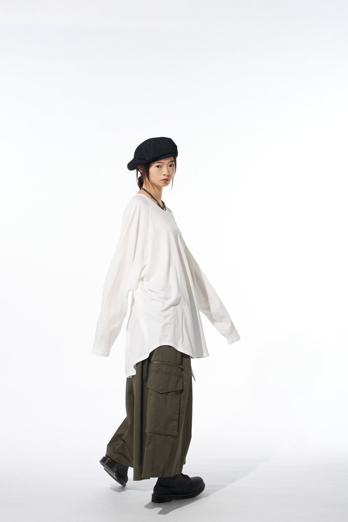 COTTON TWILL CARGO CULOTTE PANTS