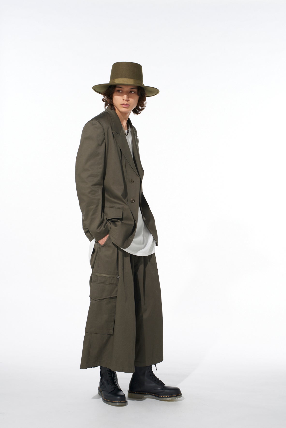 COTTON TWILL CARGO CULOTTE PANTS