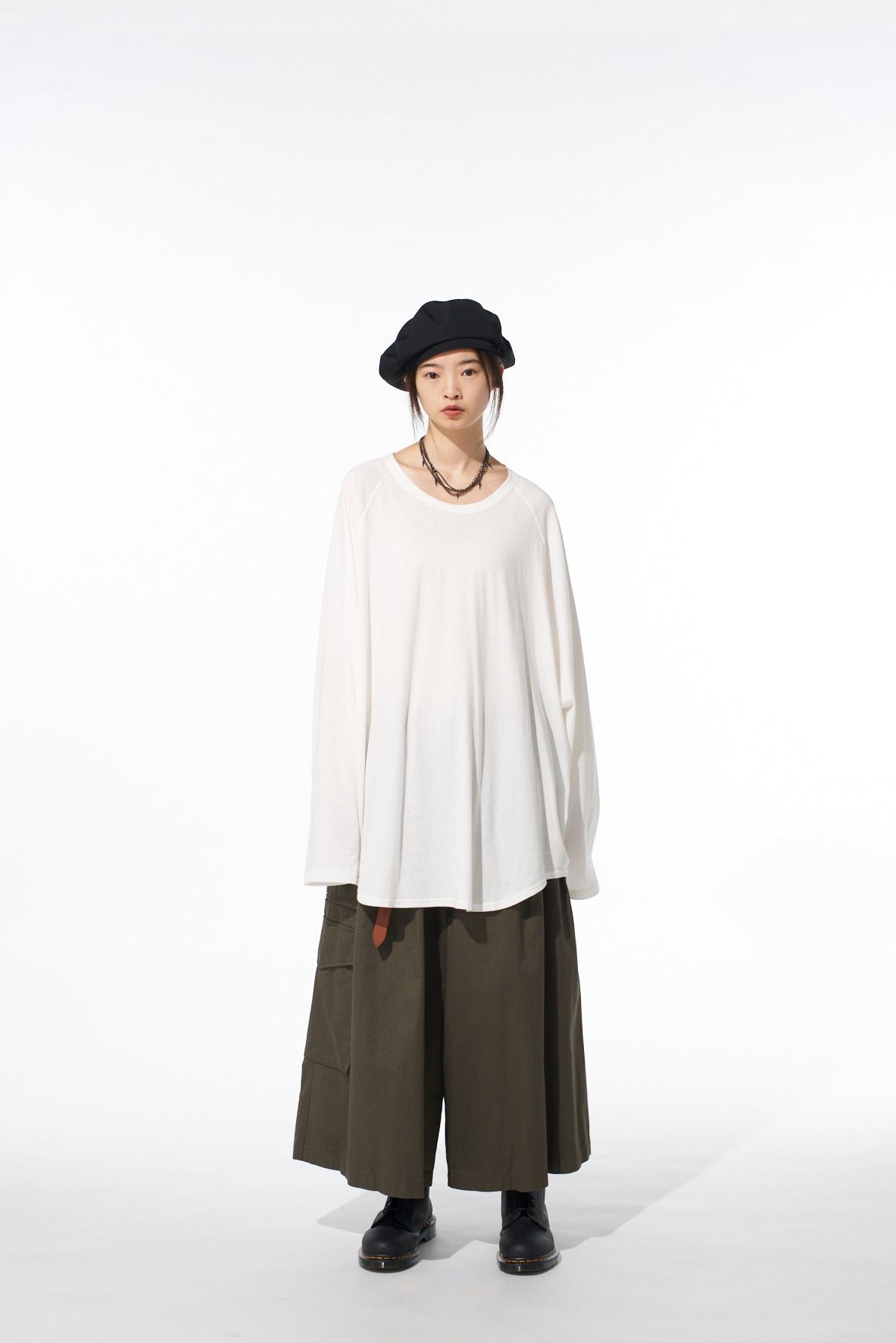 COTTON TWILL CARGO CULOTTE PANTS