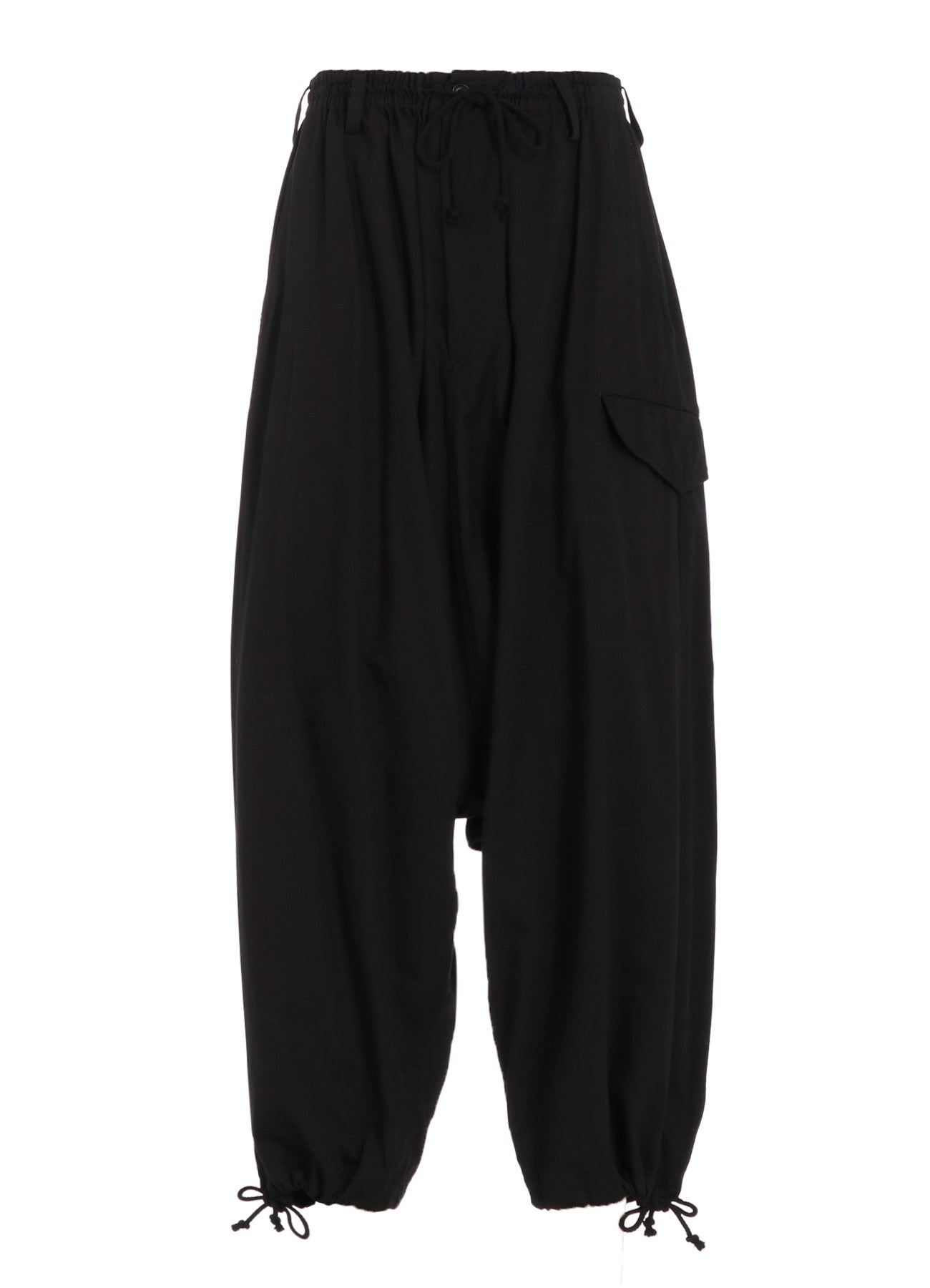 COTTON TWILL WIDE SAROUEL PANTS