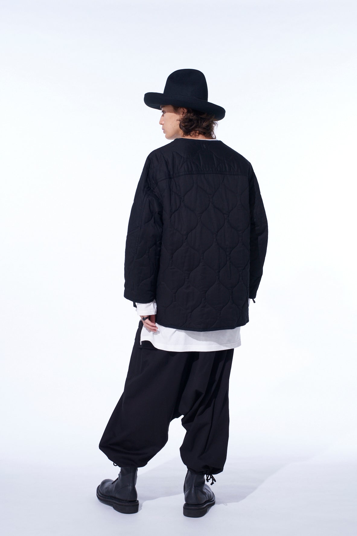 COTTON TWILL WIDE SAROUEL PANTS
