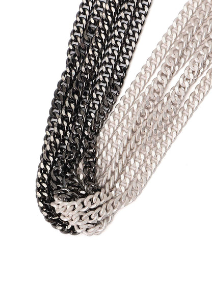 TWO-TONE CONTRAST MULTI CHAIN NECKLACE