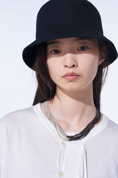 TWO-TONE CONTRAST MULTI CHAIN NECKLACE