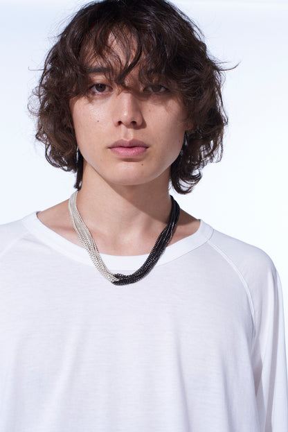 TWO-TONE CONTRAST MULTI CHAIN NECKLACE