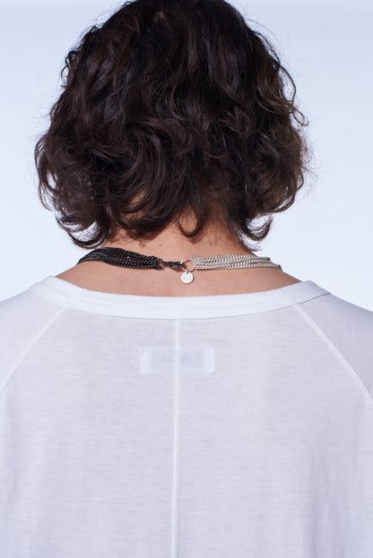 TWO-TONE CONTRAST MULTI CHAIN NECKLACE