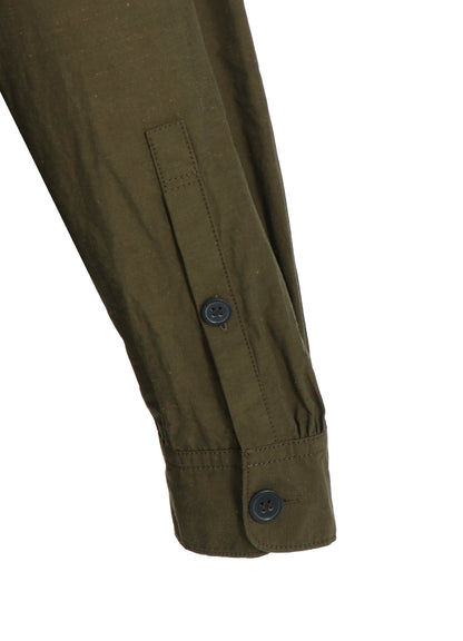 COTTON LINEN DRAWSTRING POCKET SHIRT