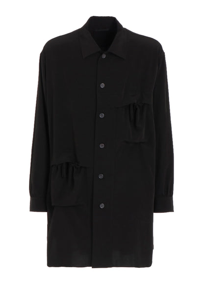 CREPE de CHINE SHIRRING POCKETS SHIRT