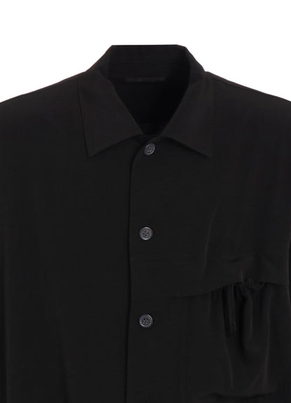 CREPE de CHINE SHIRRING POCKETS SHIRT