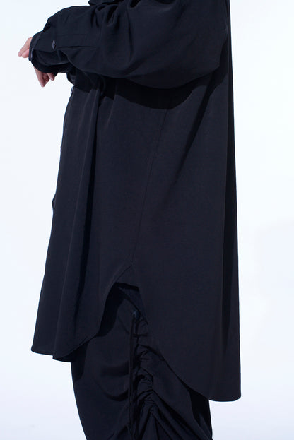 CREPE de CHINE SHIRRING POCKETS SHIRT