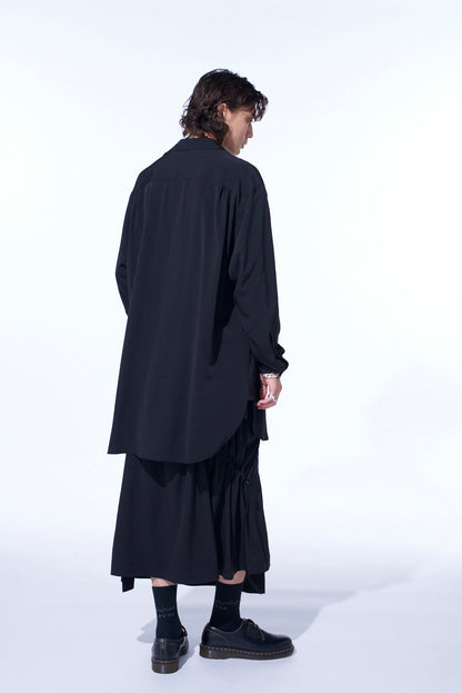 CREPE de CHINE SHIRRING POCKETS SHIRT