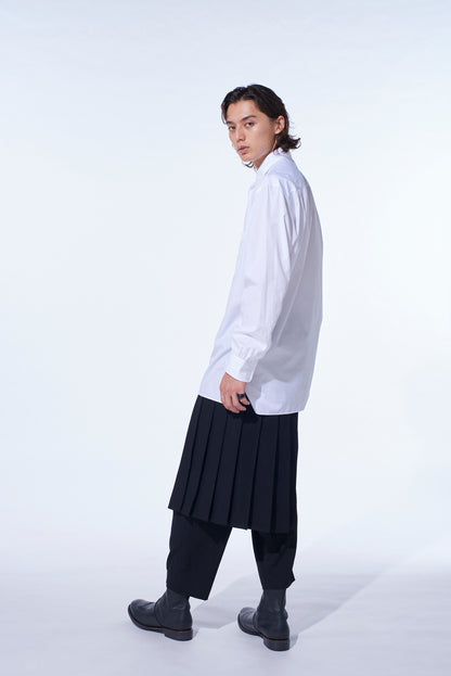 COTTON BROAD RIBON STAND COLLAR SHIRT