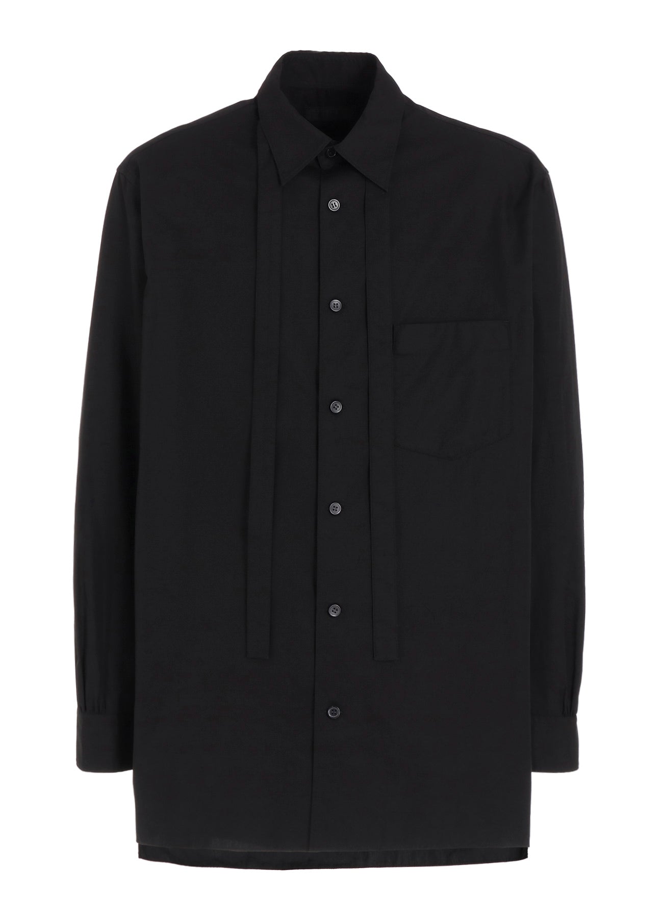 COTTON BROAD RIBON STAND COLLAR SHIRT