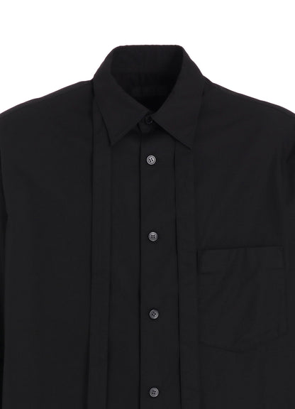 COTTON BROAD RIBON STAND COLLAR SHIRT