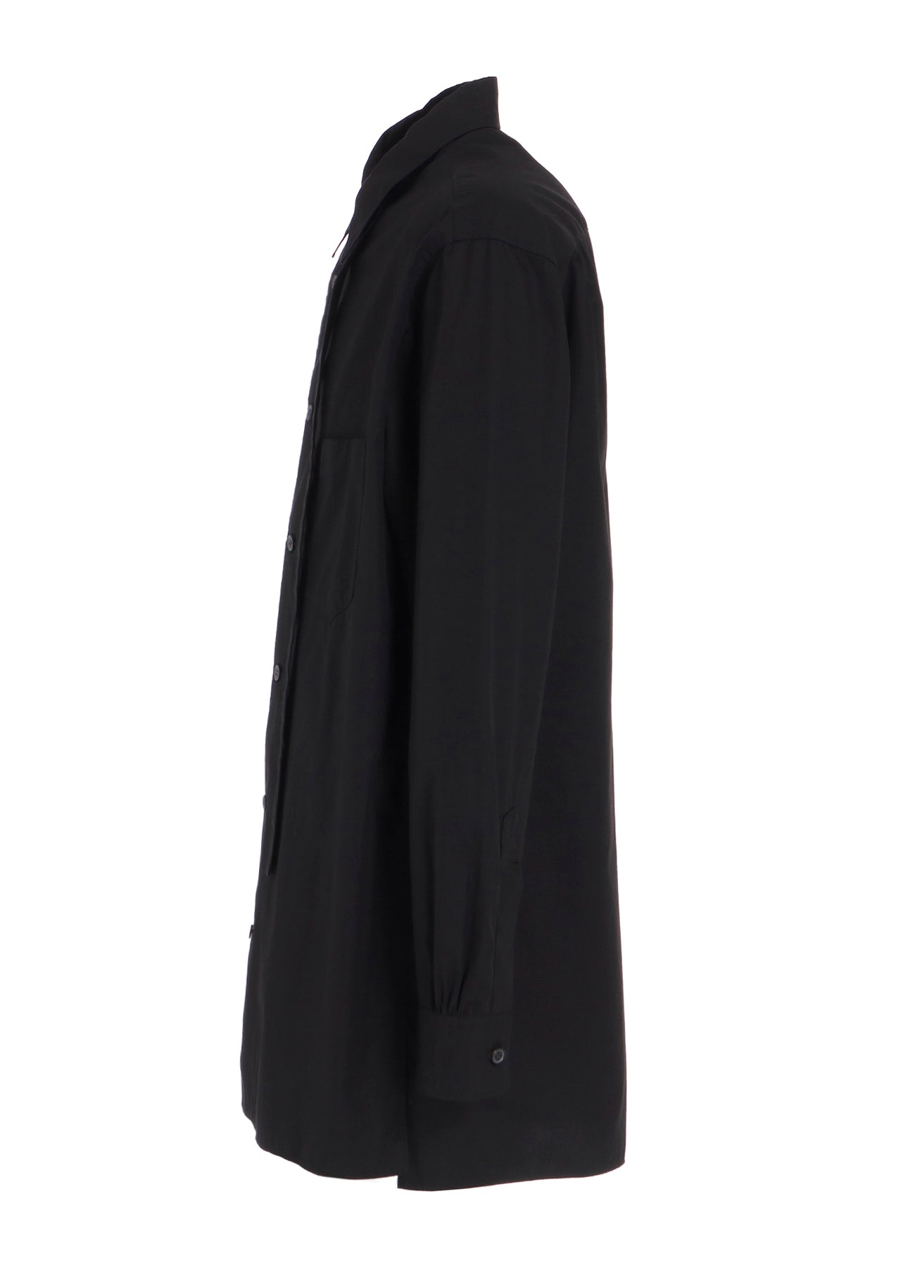 COTTON BROAD RIBON STAND COLLAR SHIRT