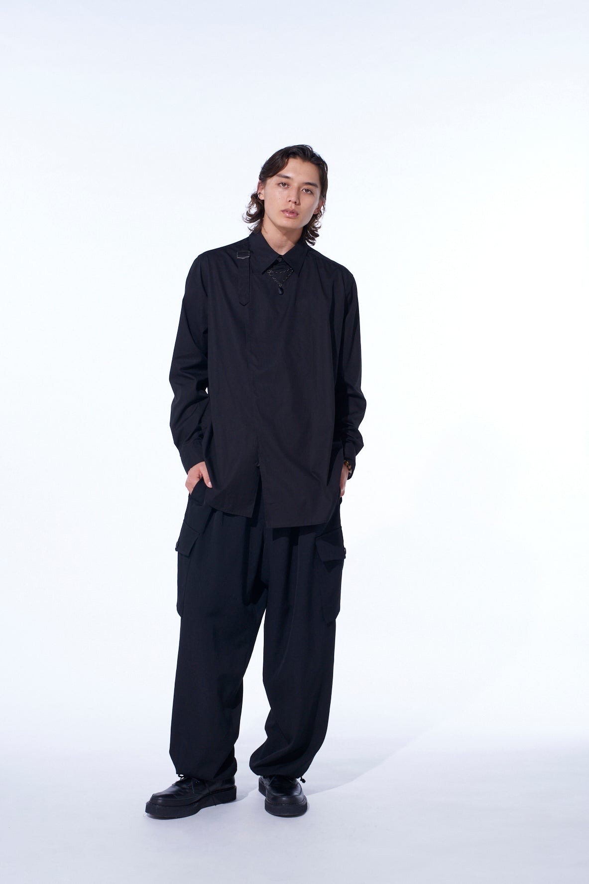 COTTON BROAD FRONT LAYER SHIRT