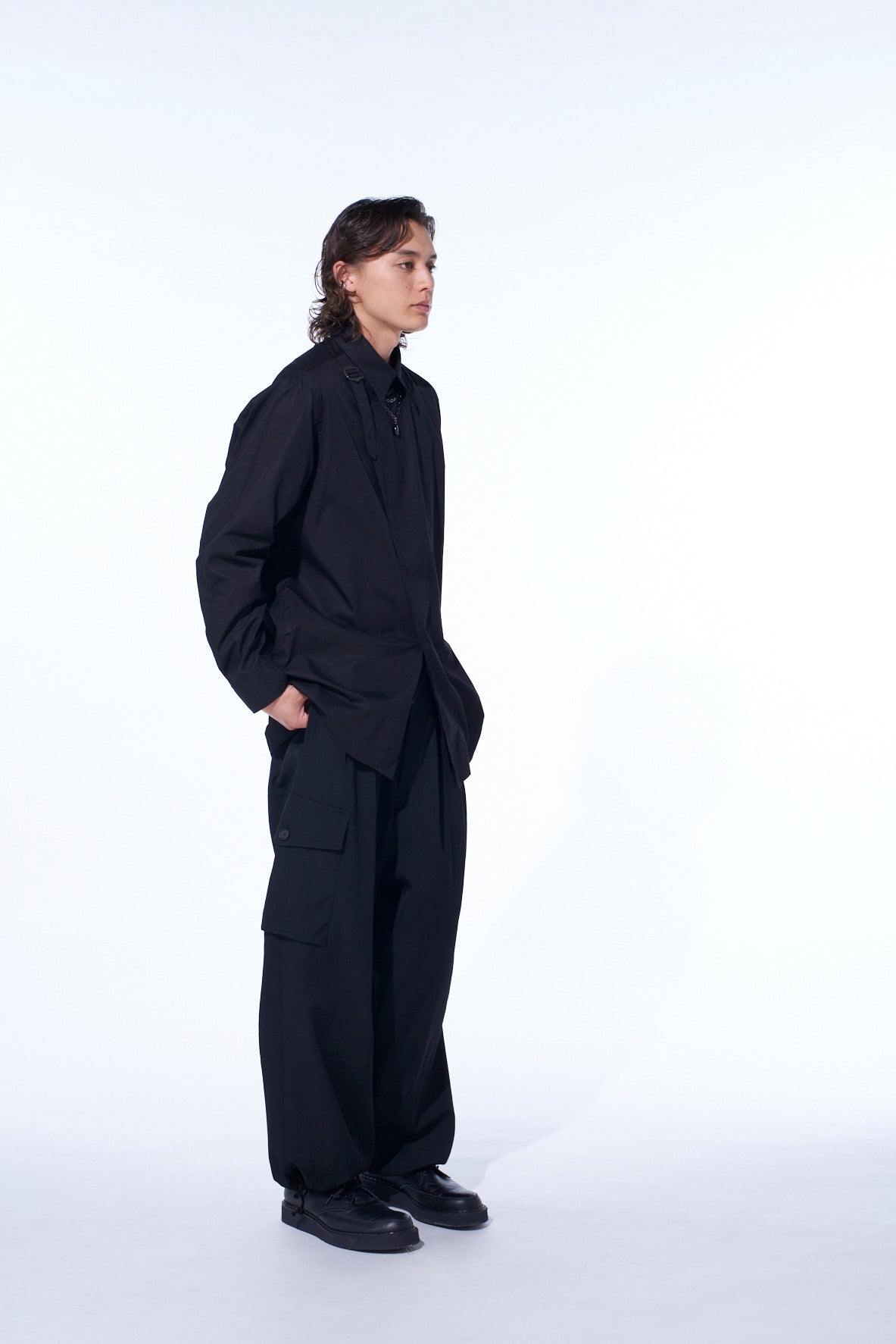 COTTON BROAD FRONT LAYER SHIRT