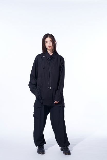 COTTON BROAD FRONT LAYER SHIRT