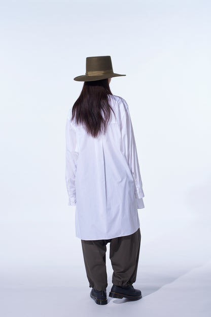 COTTON BROAD OVERSIZED DOUBLE COLLAR SHIRT