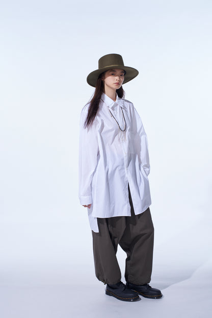 COTTON BROAD OVERSIZED DOUBLE COLLAR SHIRT
