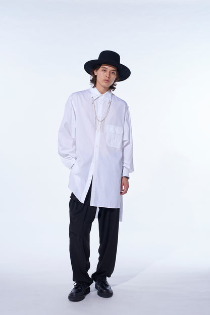 COTTON BROAD OVERSIZED DOUBLE COLLAR SHIRT