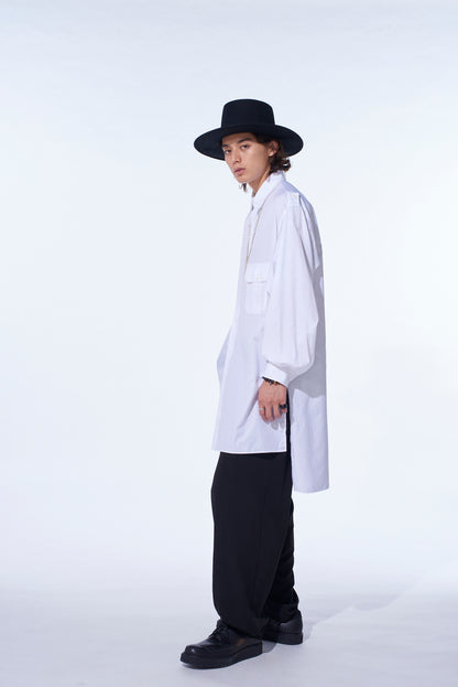 COTTON BROAD OVERSIZED DOUBLE COLLAR SHIRT