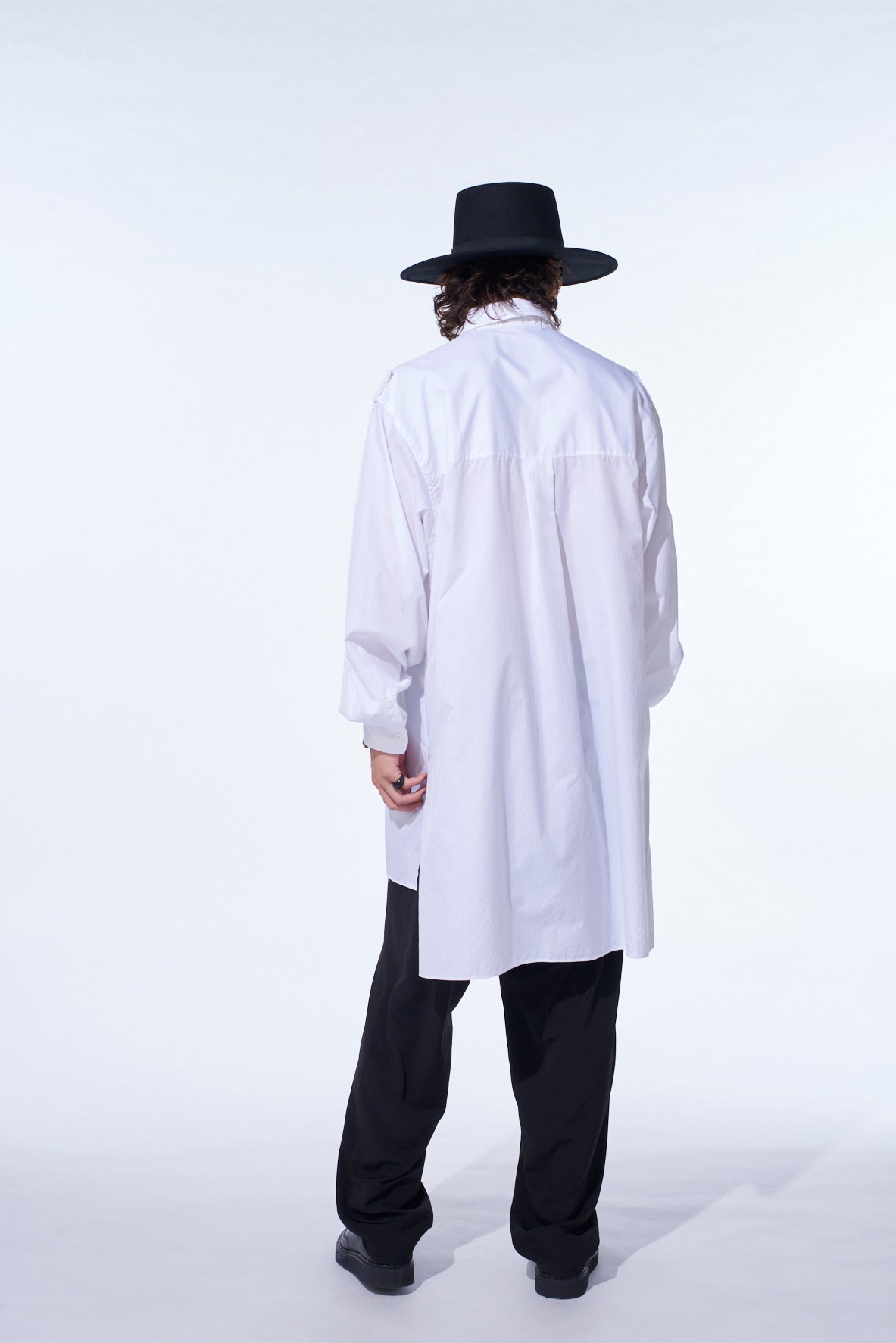 COTTON BROAD OVERSIZED DOUBLE COLLAR SHIRT