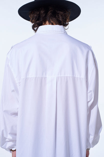 COTTON BROAD OVERSIZED DOUBLE COLLAR SHIRT