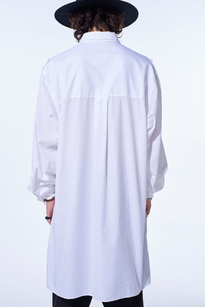 COTTON BROAD OVERSIZED DOUBLE COLLAR SHIRT