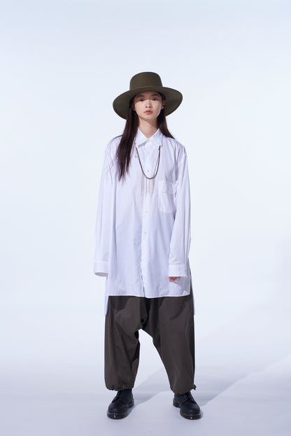 COTTON BROAD OVERSIZED DOUBLE COLLAR SHIRT