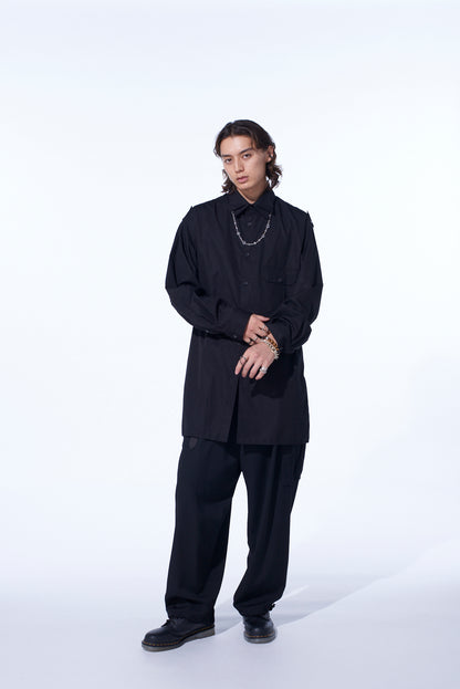 COTTON BROAD OVERSIZED DOUBLE COLLAR SHIRT