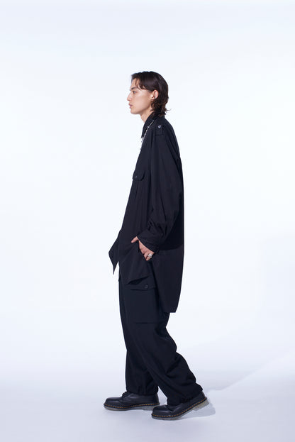 COTTON BROAD OVERSIZED DOUBLE COLLAR SHIRT