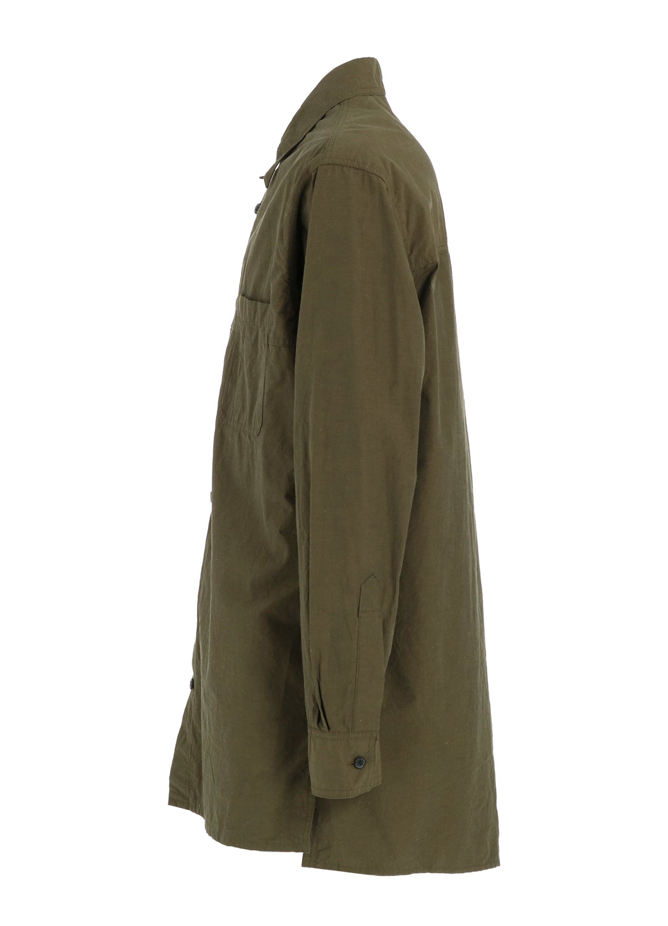 COTTON LINEN SINGLE WELT POCKET SHIRT