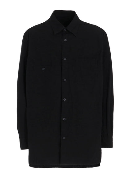 COTTON LINEN SINGLE WELT POCKET SHIRT