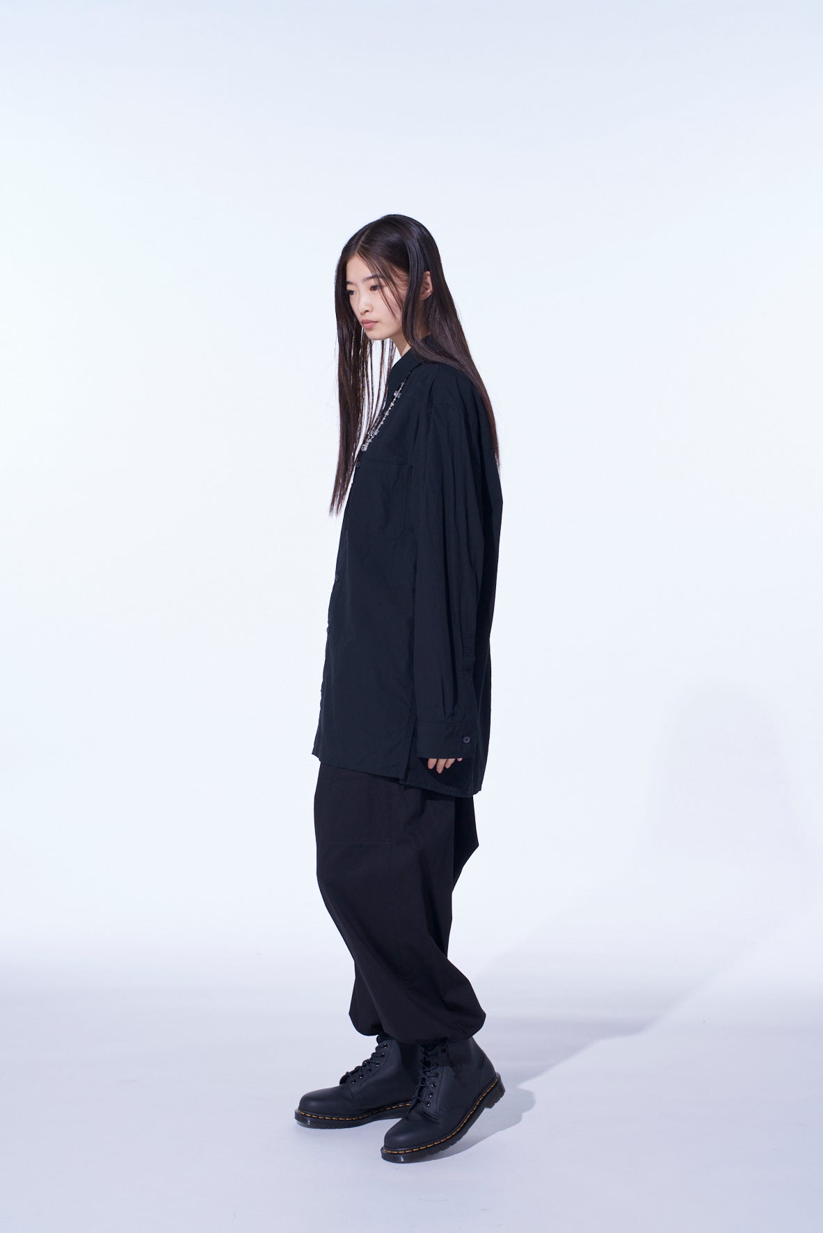 COTTON LINEN SINGLE WELT POCKET SHIRT