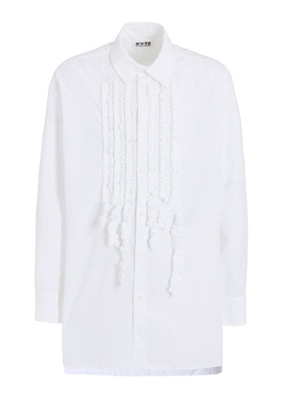 COTTON BROAD ASYMMETRICAL FRILL SHIRT
